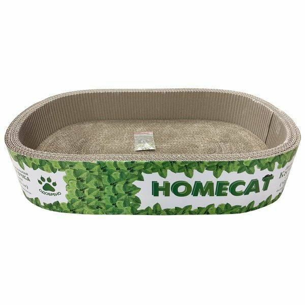 

Когтеточка для кошек HOMECAT мятная из гофрокатона, овальная с бортами, 50 х 30 х 9 см, Бежевый, Мятная когтеточка для кошек HOMECAT из гофрокатона, овальная с бортами, 50х30х9 см