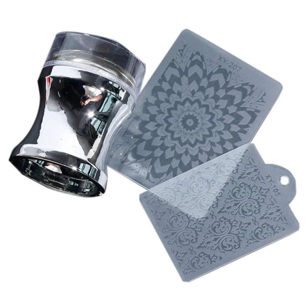 Штамп для стемпинга Uprettego серебряный штамп для творчества силикон разнотравье 8х16 5 см