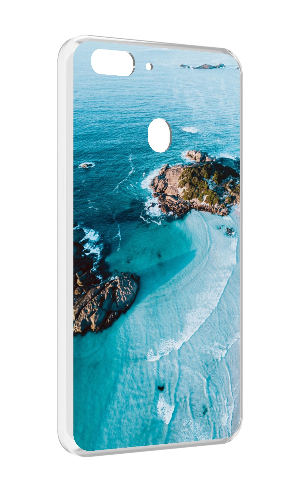 

Чехол MyPads красивый голубой залив для Oppo Realme 2, Прозрачный, Tocco