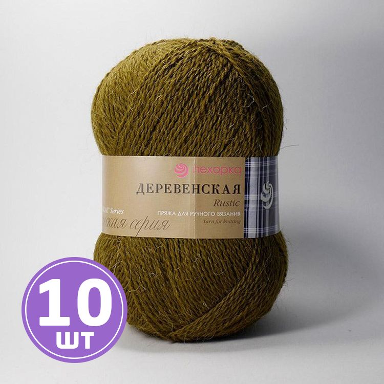 

Пряжа Пехорка Деревенская 032 табак 10 шт. по 100 г, Коричневый