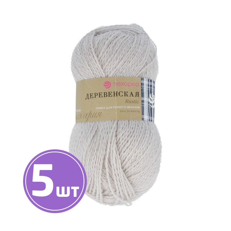 

Пряжа Пехорка Деревенская 181 жемчуг 5 шт. по 100 г, Серый