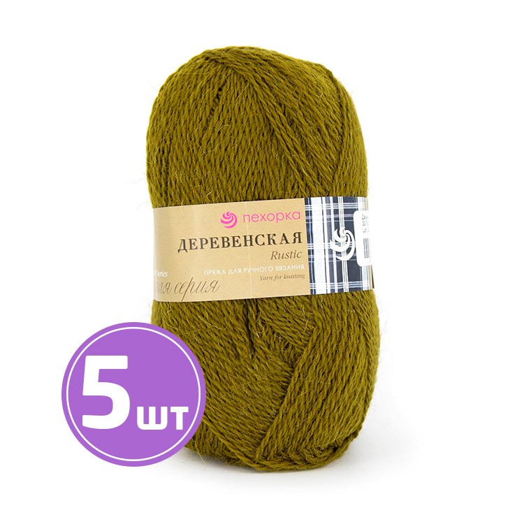 

Пряжа Пехорка Деревенская 32 табак 5 шт. по 100 г, Коричневый