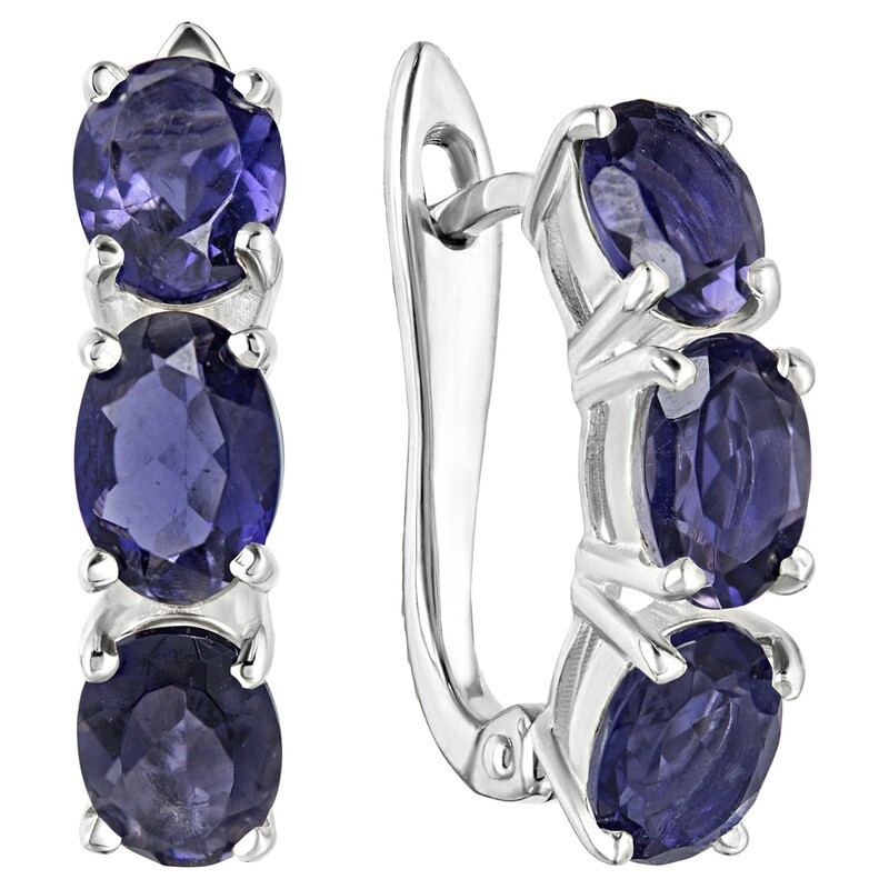 

Серьги из серебра с иолитом LAZURIT-ONLINE 8325AG, 8325AG