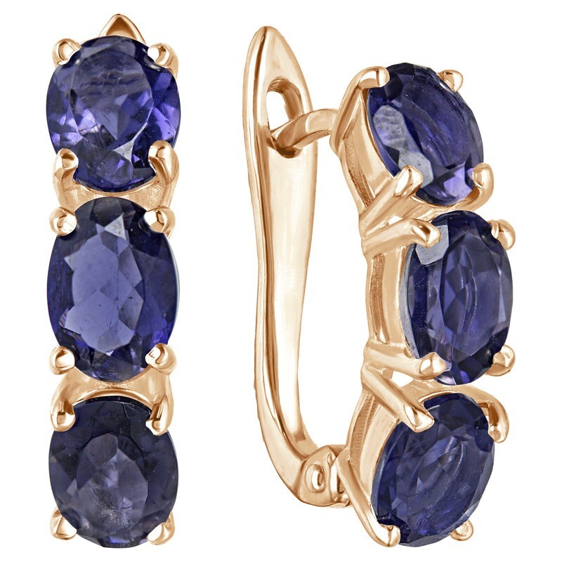 

Серьги из серебра с иолитом LAZURIT-ONLINE 8325PG, 8325PG