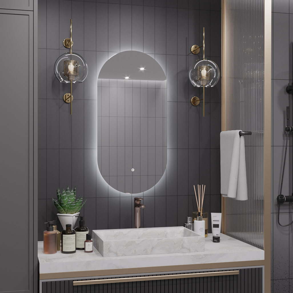 Зеркало для ванной Alias Олимпия 90*45  с холодной LED-подсветкой и антизапотеванием я от мамы ни на шаг валаханович к л