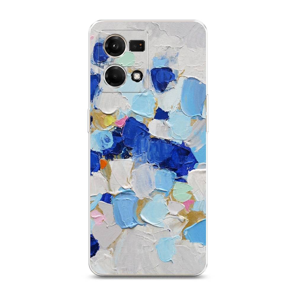 

Чехол Awog на Oppo Reno 7 4G/8 4G "Холст сине-белый", Разноцветный