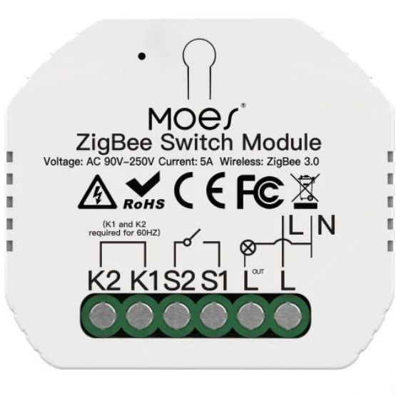 фото Переключатель moes switch module ms-104zr, wi-fi 2,4ghz, zigbee+rf433 мгц без нейтрали