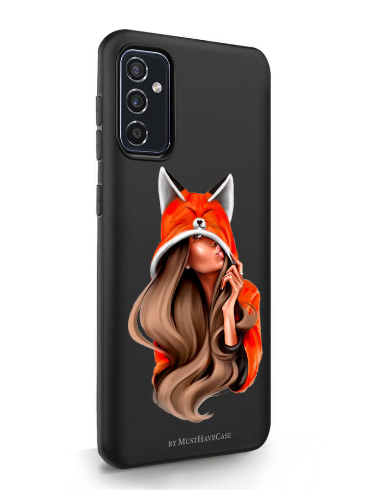 

Чехол MustHaveCase Samsung Galaxy M52 Лисичка черный, Samsung Galaxy M52 Лисичка