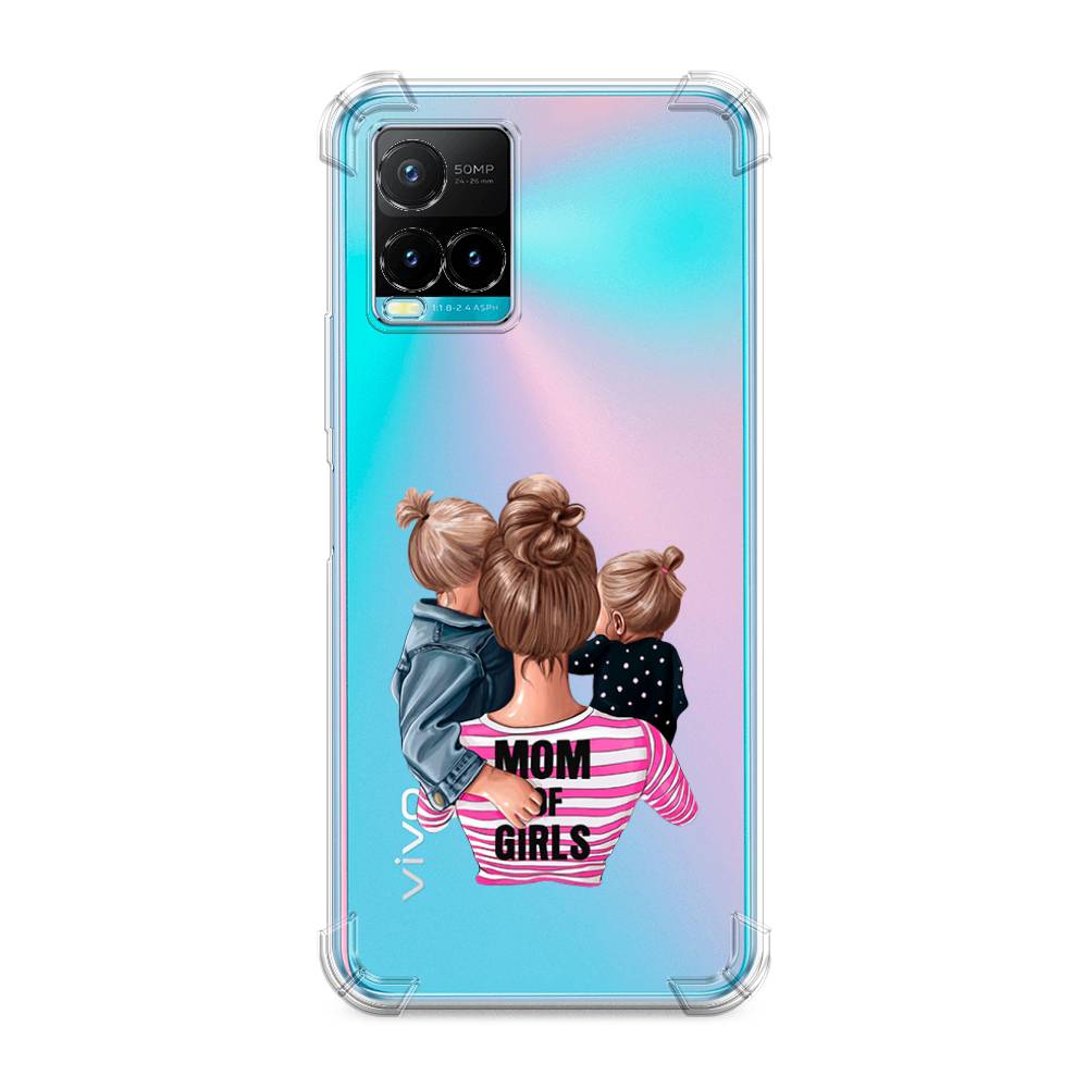 

Чехол Awog на Vivo Y33s/Y21 "Mom of Girls", Разноцветный