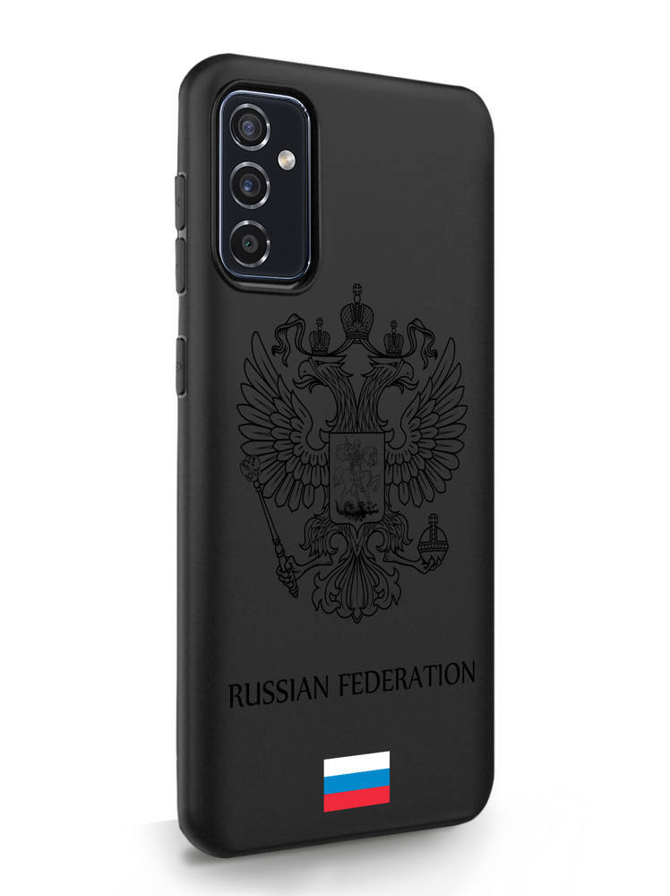 фото Чехол musthavecase samsung galaxy m52 черный лаковый герб россия черный