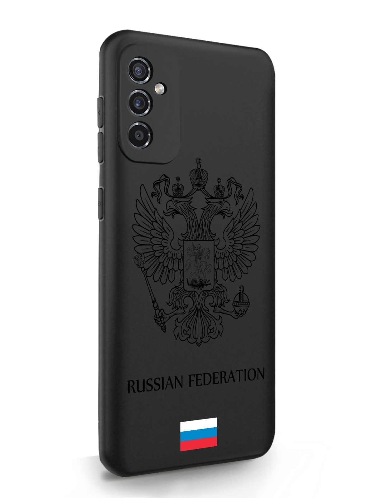 фото Чехол musthavecase samsung galaxy m52 черный лаковый герб россия черный