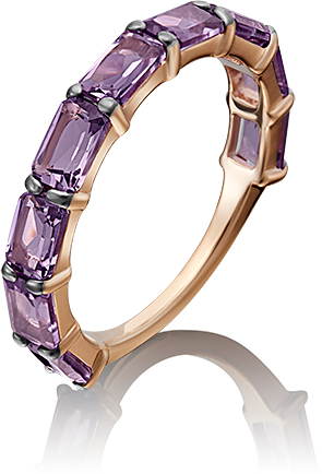 

Кольцо из золота р. 18 PLATINA jewelry 01-5335-00-203-1110-46, аметист, 01-5335-00-203-1110-46