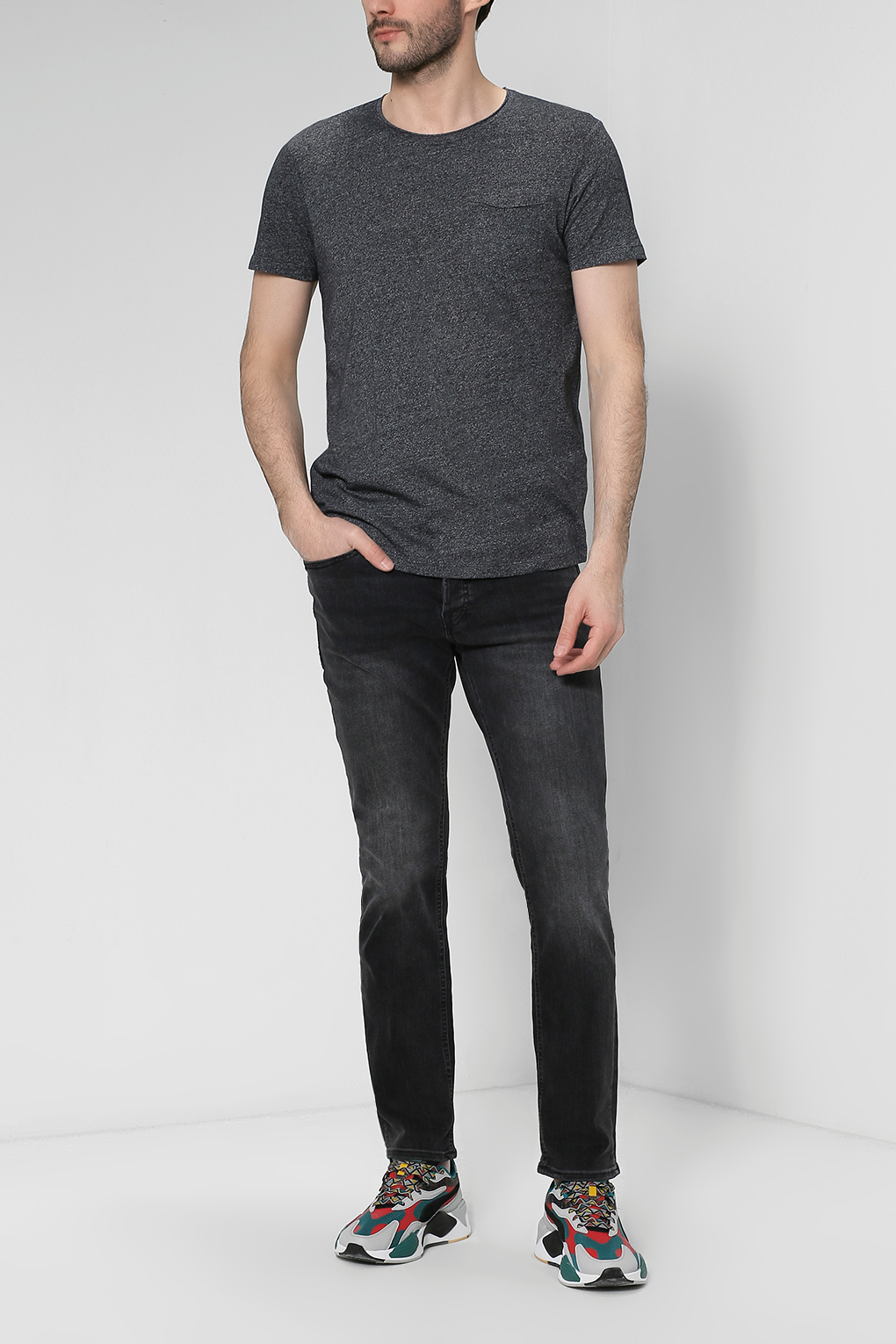 

Футболка мужская Esprit Edc 990CC2K306 серая 2XL, 990CC2K306