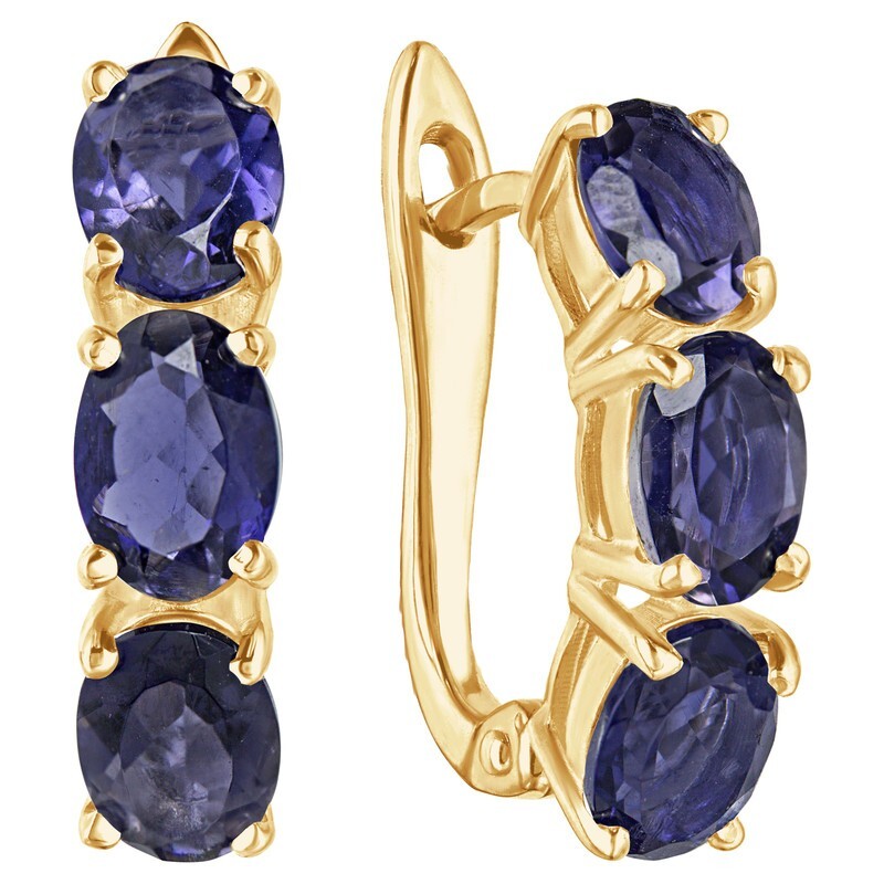 

Серьги из серебра с иолитом LAZURIT-ONLINE 8325YG, 8325YG