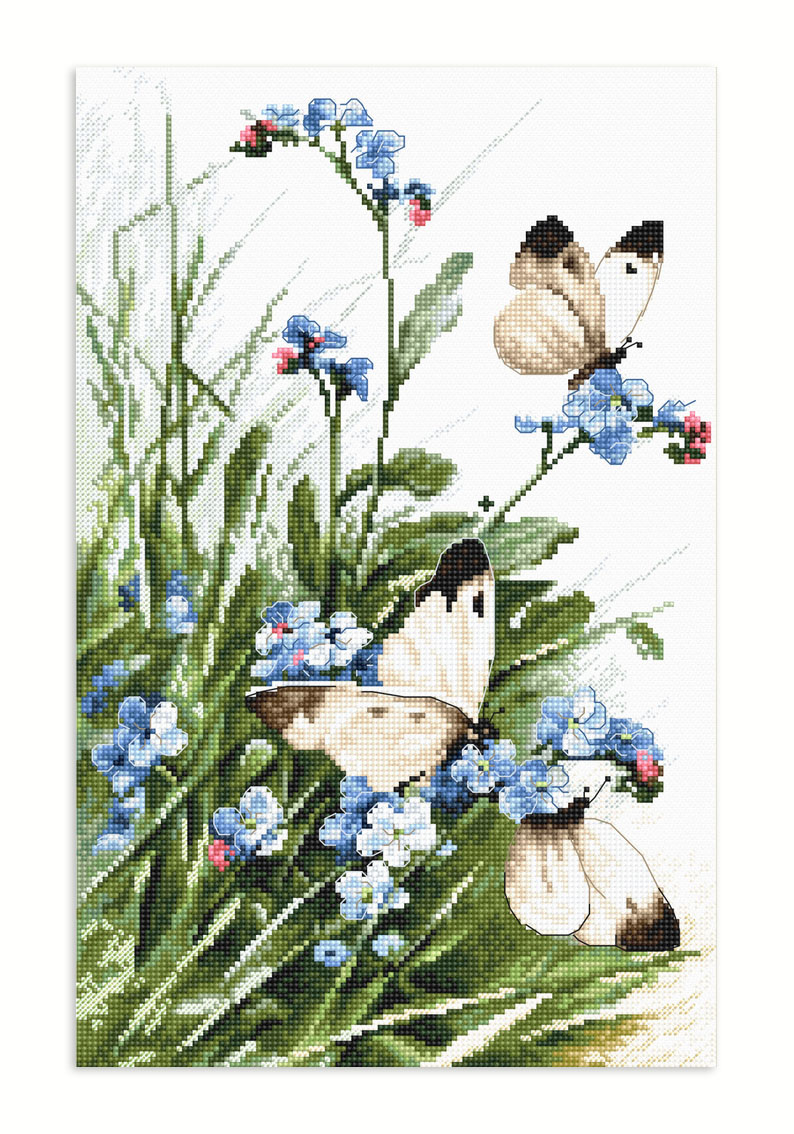 

Набор для вышивания «Butterflies and bluebird flowers»