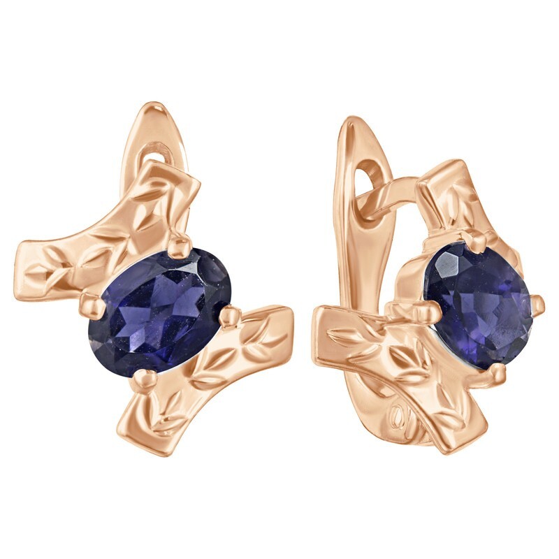 

Серьги из серебра с иолитом LAZURIT-ONLINE 8329RG, 8329RG