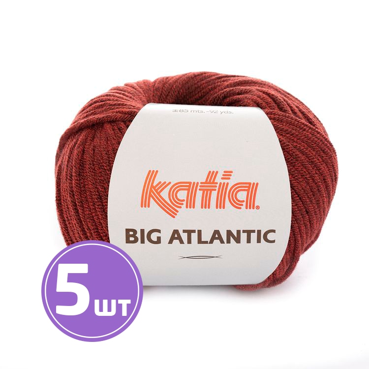 

Пряжа Katia Big Atlantic (201), яркий терракот, 5 шт. по 50 г, Коричневый