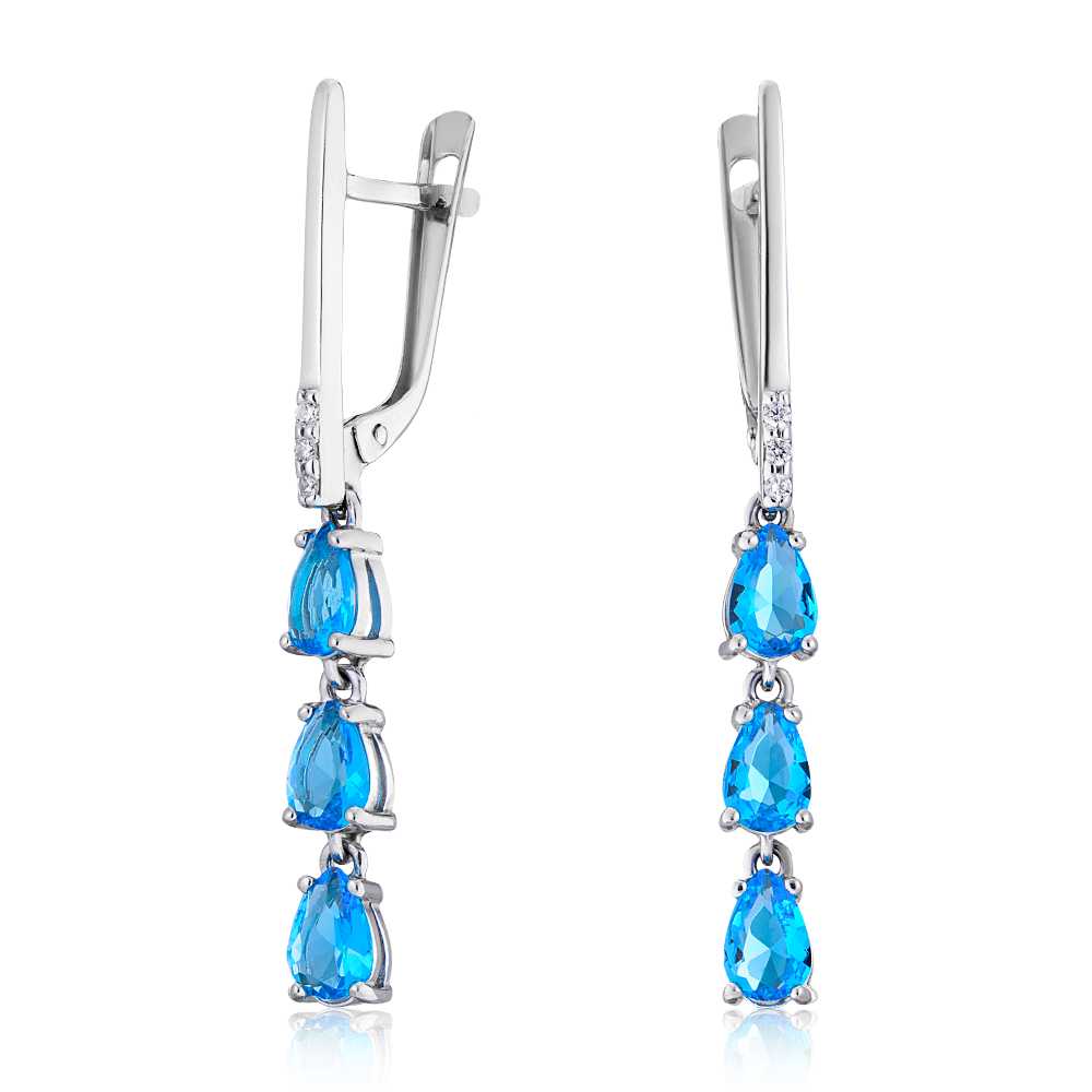 

Серьги из серебра с топазом и фианитами ЮВЕЛИР КАРАТ 2728486/91ттс