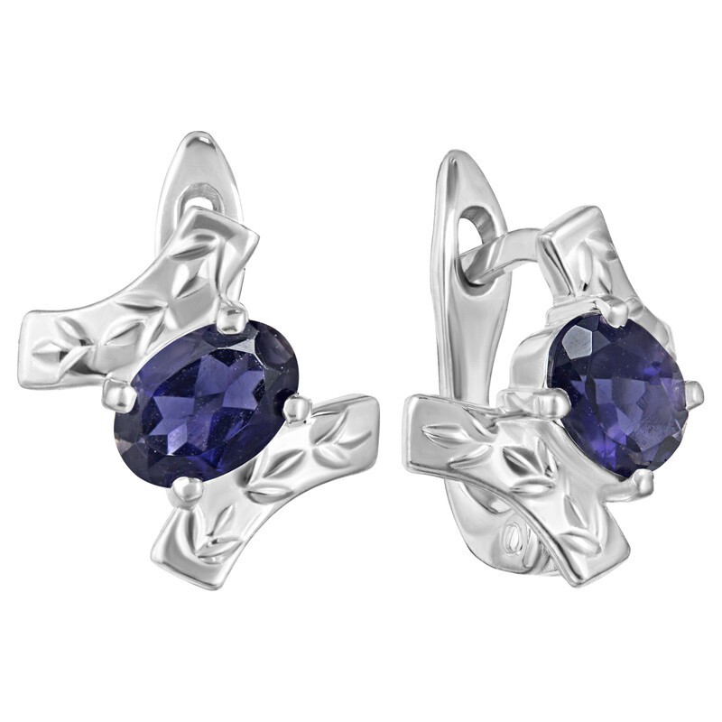 

Серьги из серебра с иолитом LAZURIT-ONLINE 8329WR, 8329WR
