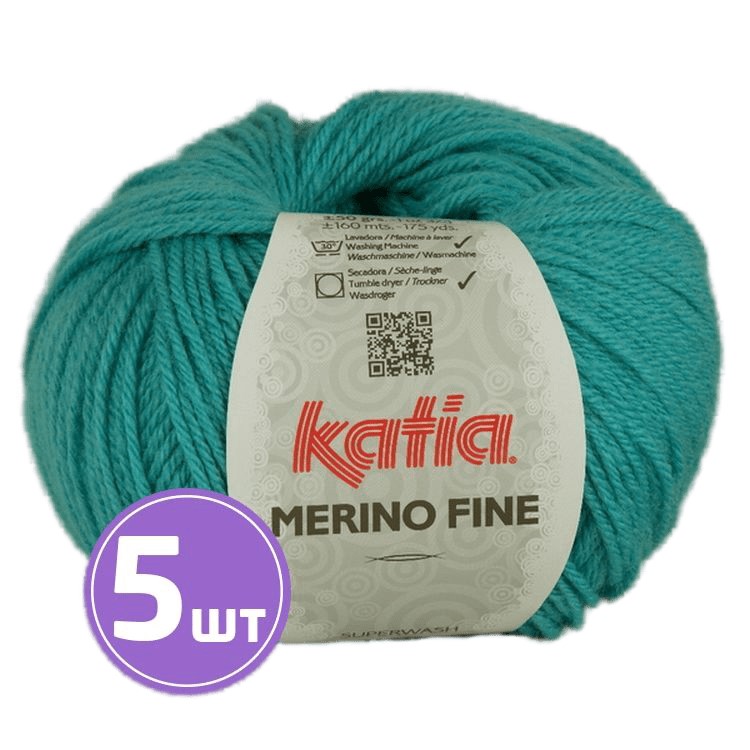 

Пряжа Katia Merino Fine (34), бирюзовый, 5 шт. по 50 г, Голубой