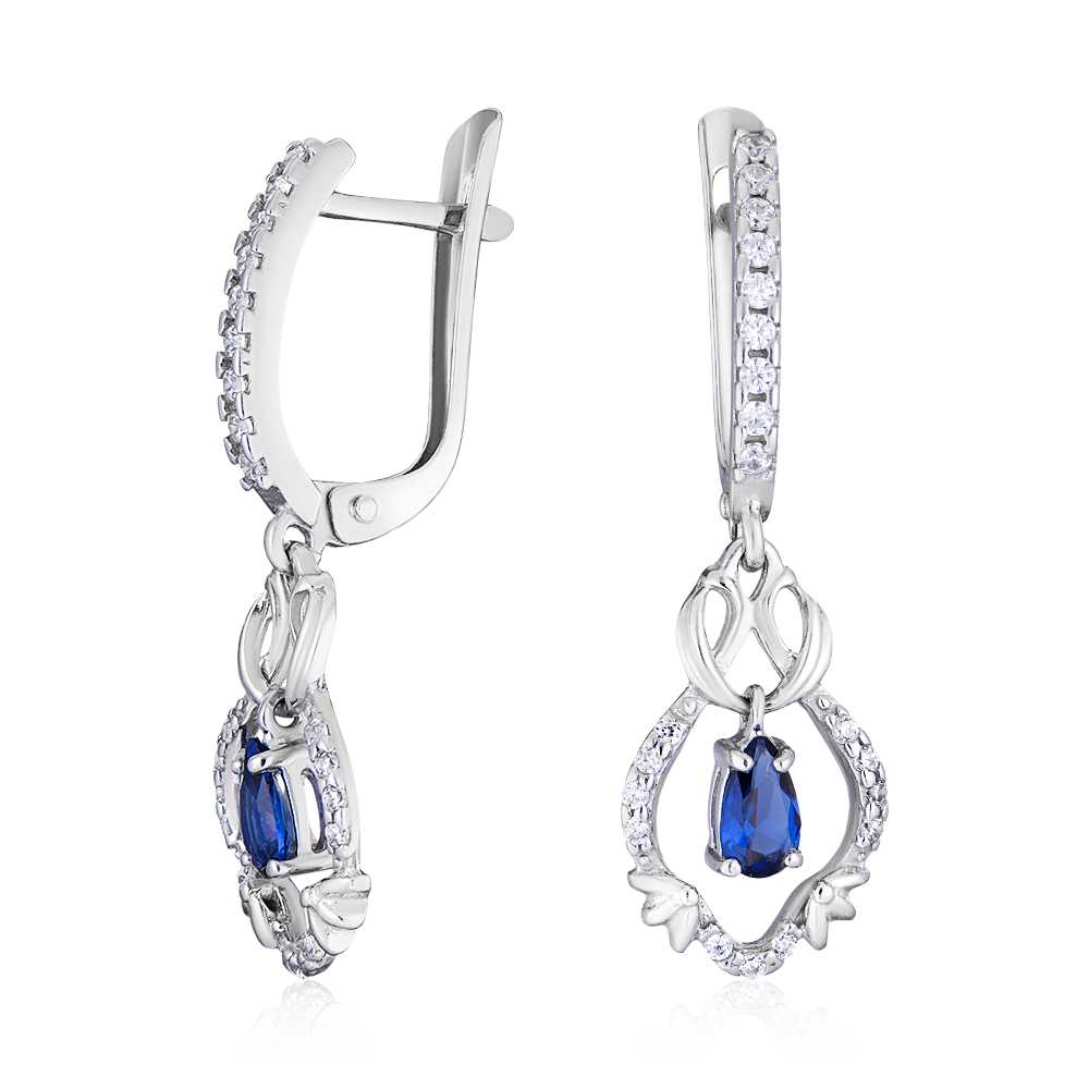 

Серьги из серебра с сапфиром и фианитами ЮВЕЛИР КАРАТ 2724878/9шс