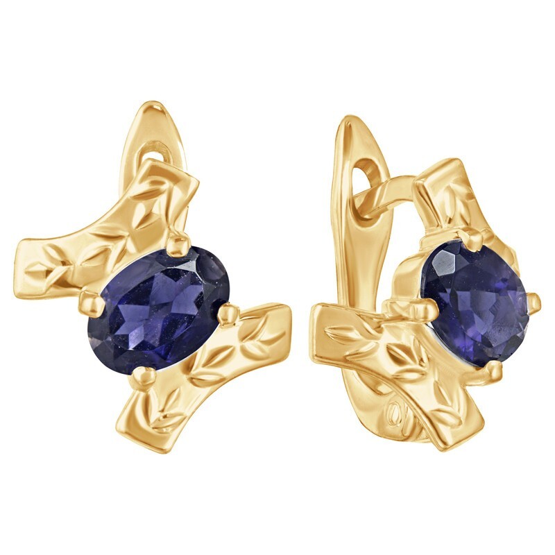 

Серьги из серебра с иолитом LAZURIT-ONLINE 8329YG, 8329YG
