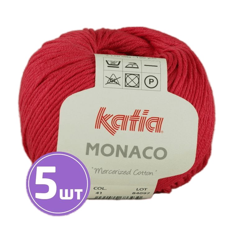

Пряжа Katia Monaco (41), малина, 5 шт. по 50 г, Красный