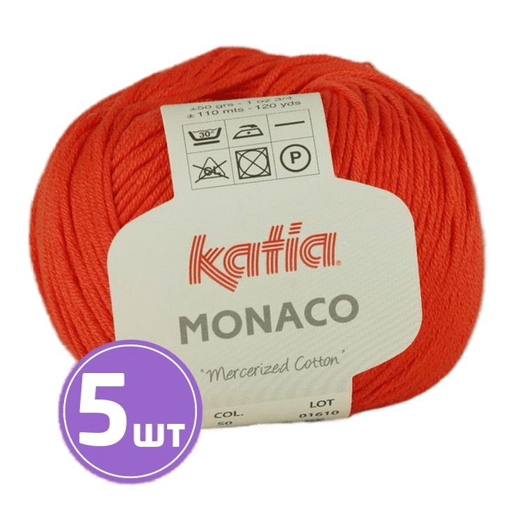 

Пряжа Katia Monaco (50), алый, 5 шт. по 50 г, Красный
