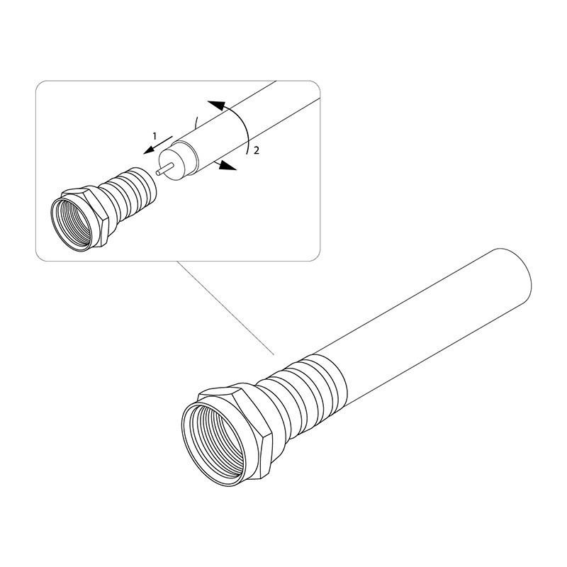 Штекер Rexant F-разъем RG-6 (03-008C) 100 шт. (05-4003)