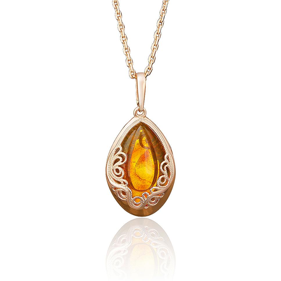 

Кулон из красного золота PLATINA jewelry 03-2708-00-271-1110-46, янтарь, 03-2708-00-271-1110-46