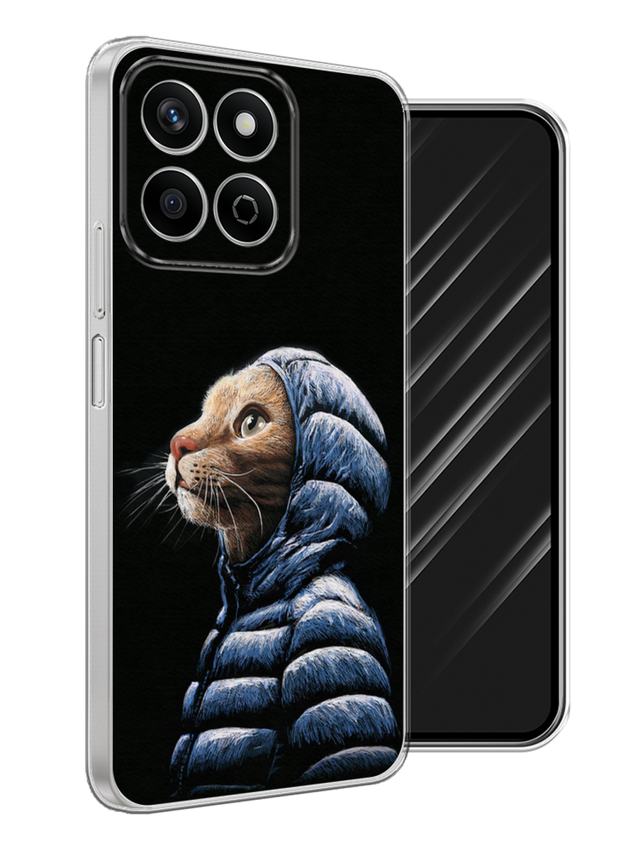 

Чехол Awog на Honor X7c "Кот в капюшоне", Черный;бежевый;синий, 6125250-1