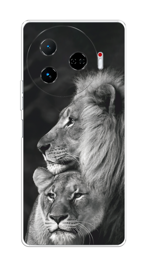 

Чехол на Tecno Camon 30 Pro 5G "Львиная пара", Черный;серый;белый, 305150-1
