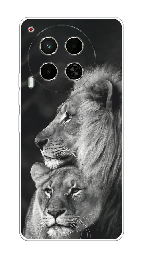 

Чехол на Tecno Camon 30 5G "Львиная пара", Черный;серый;белый, 305550-1