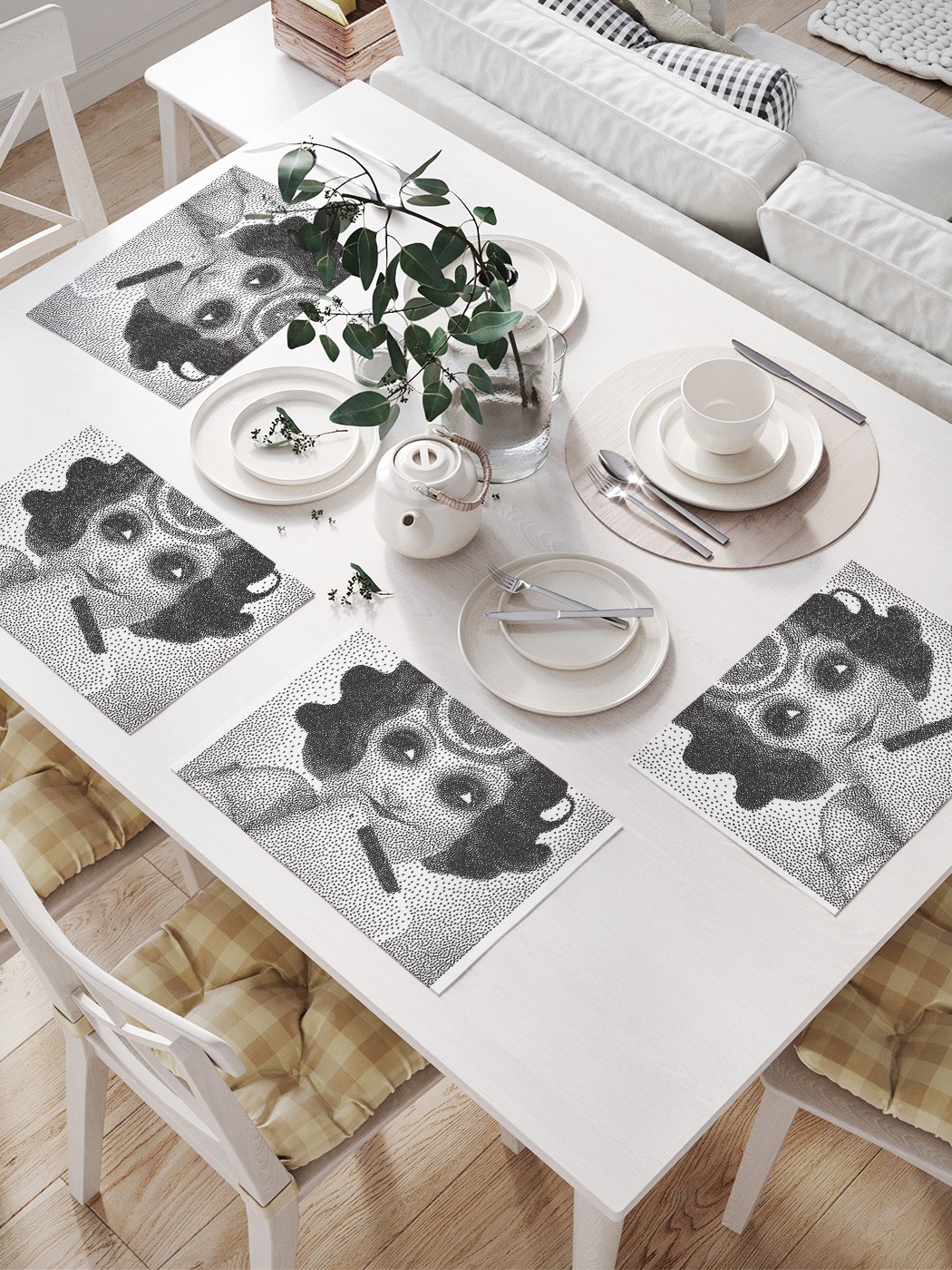 

Комплект салфеток JoyArty "Винтажная дама" для сервировки стола (32х46 см, 4 шт.), Винтажная дама