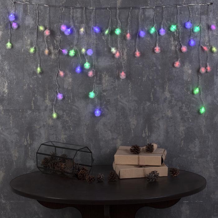 

Luazon Lighting "Бахрома", 1,8х0,5 м, "Ежики", LED-48-220V, прозрачная, мульти