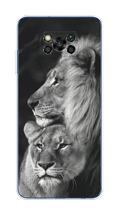 

Чехол на Poco X3, Poco X3 Pro "Львиная пара", Черный;серый;белый, 310650-1