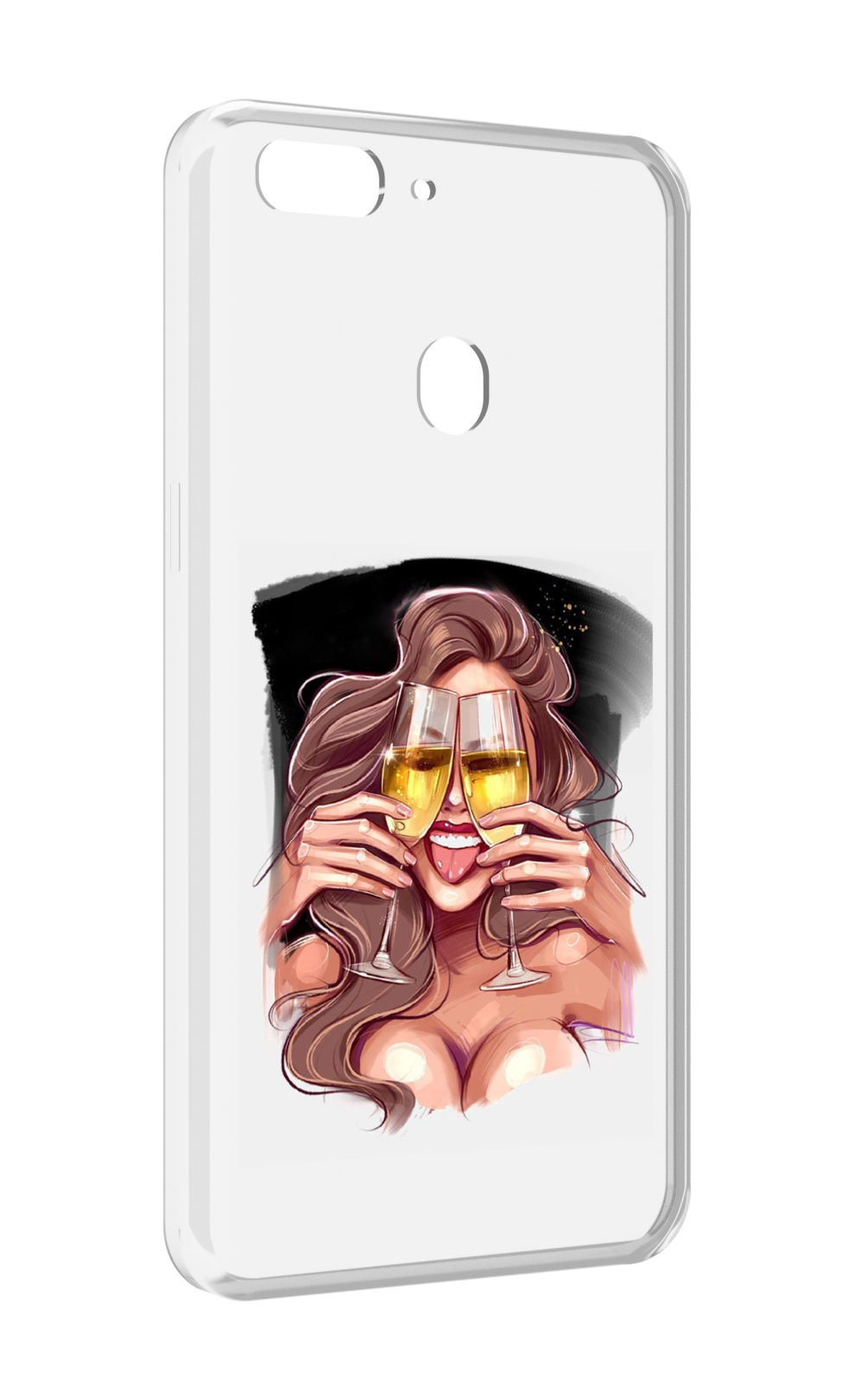

Чехол MyPads любительница-шампанского-модель женский для Oppo Realme 2, Прозрачный, Tocco