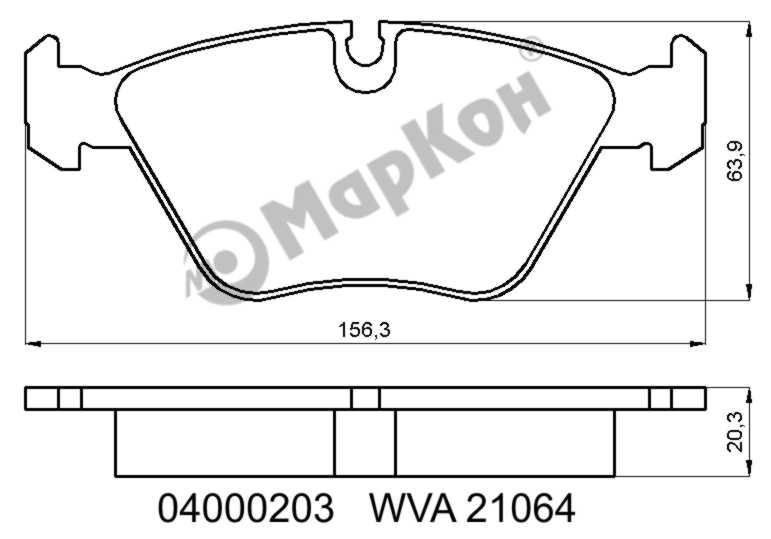 

Комплект тормозных колодок Markon 04000203