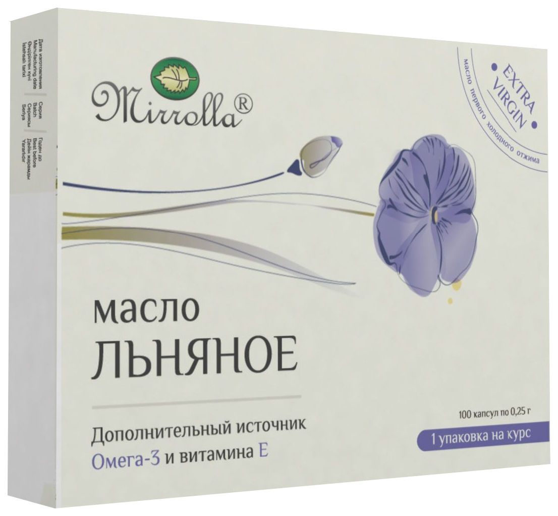 

Масло льняное Mirrolla 0,3 г капсулы 100 шт.