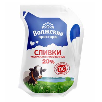 

Сливки Волжские Просторы 20% 200 мл