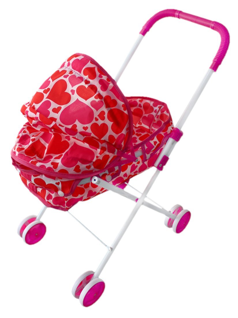 Наша Игрушка Коляска-люлька Сердца, металл, пакет коляска для куклы наша игрушка люлька сердца с корзиной и сумкой m1418 7