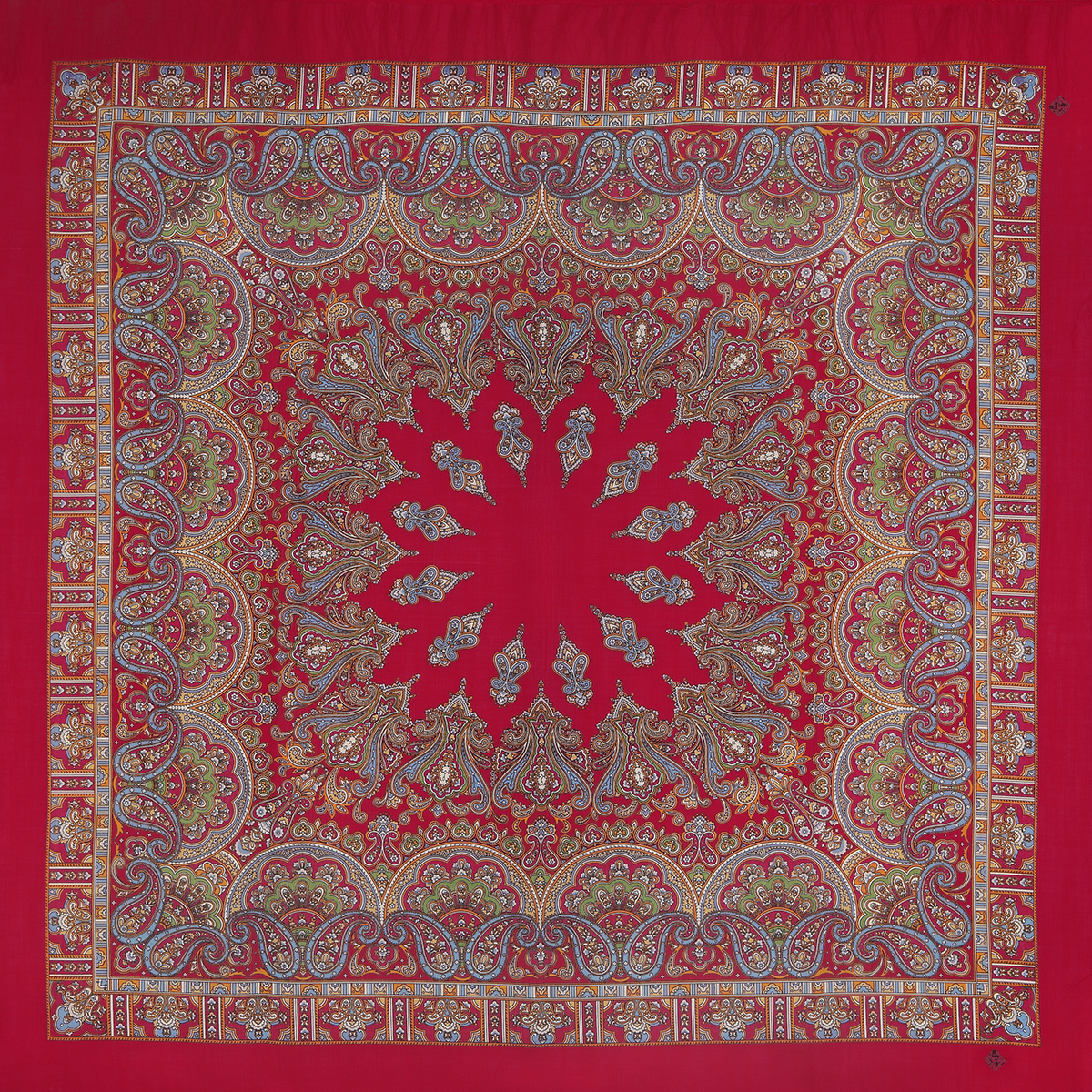 Платок женский Павловопосадский платок 1581 красный, 125х125 см