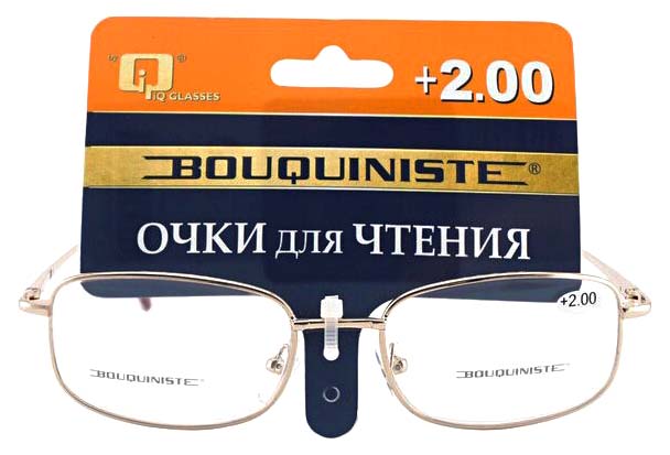 Купить 001/c1, Комплект 4 в 1 Bouquiniste очки корригирующие для чтения +2, 0 + футляр + салфетка + шнурок