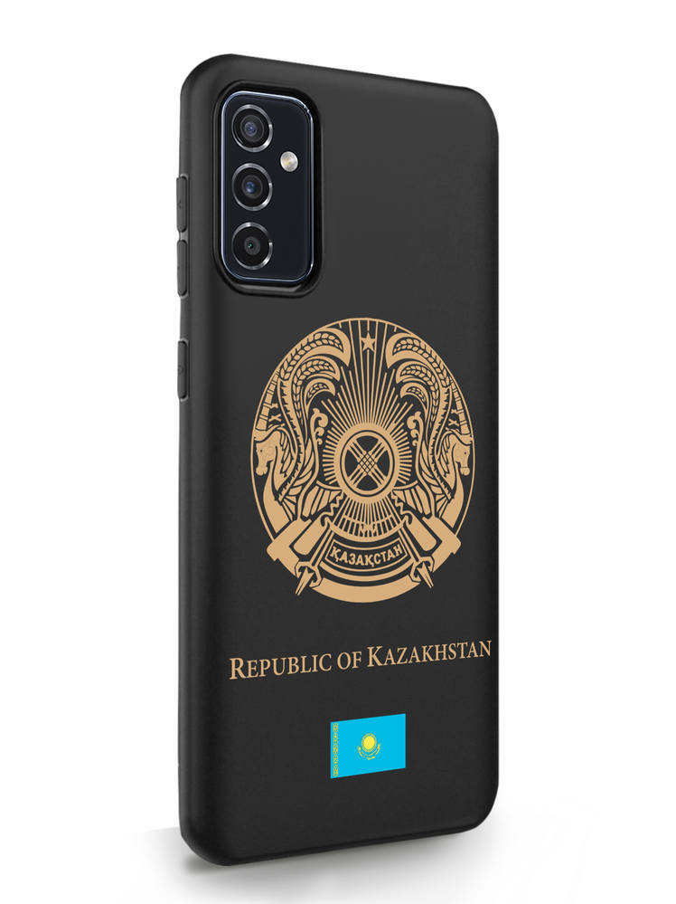 

Чехол SignumCase Samsung Galaxy M52 Золотой Герб Казахстана черный, Samsung Galaxy M52 Золотой Герб Казахстана
