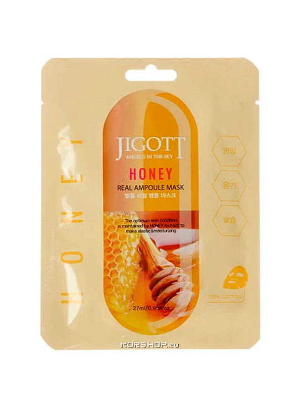 

Маска тканевая с экстрактом меда Honey Real Jigott, 27 мл (Цв: n/a)