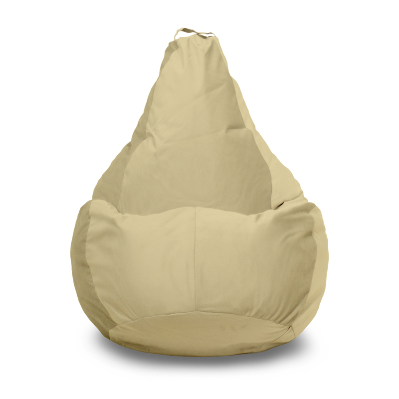 Кресло-мешок PUFON Груша XXL, микровелюр, светло-бежевый