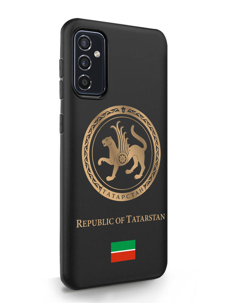 

Чехол SignumCase Samsung Galaxy M52 Золотой Герб Татарстана черный, Samsung Galaxy M52 Золотой Герб Татарстана