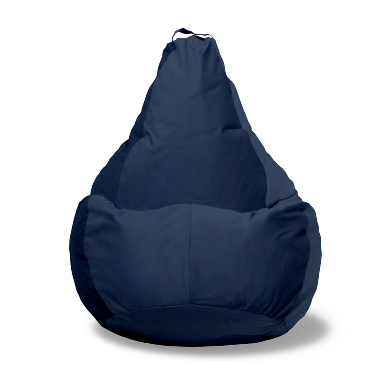 Кресло-мешок PUFON Груша XXL, микровелюр, темно-синий