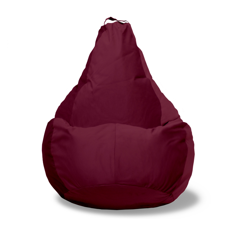 Кресло-мешок PUFON Груша XXL, микровелюр, бордовый