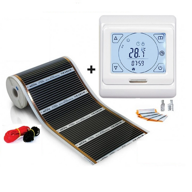 

Пленочный теплый пол 12,8 м.кв. RexVa КОМПЛЕКТ ширина 80см с Сенсорным терморегулятором, RexVa80Sen